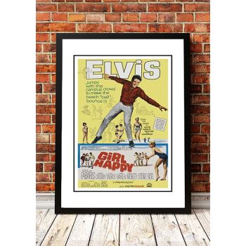 Elvis 'Girl Happy' Framed Movie Poster! - Framed A4