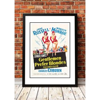 Marilyn Monroe ‘Gentlemen Prefer Blondes’ Framed Movie Poster! - Framed A2