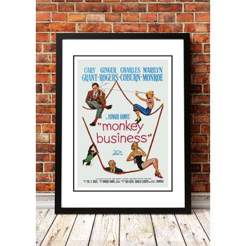 Marilyn Monroe ‘Monkey Business’ Framed Movie Poster! - Framed A3
