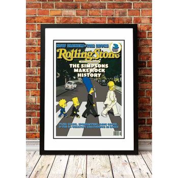 The Simpsons 'Abbey Rd' Rolling Stone Magazine Cover! - Framed A2