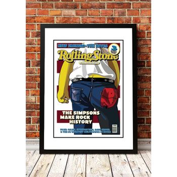 The Simpsons 'Born in the USA' Rolling Stone Magazine Cover! - Framed A4