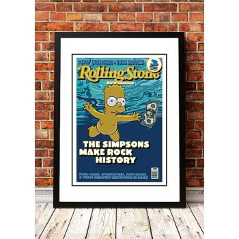 The Simpsons 'Nevermind' Rolling Stone Magazine Cover! - Framed A2