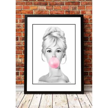 Bridgit Bardot ‘Bubblegum’ Pop Art Poster - Framed A2
