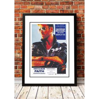 George Michael ‘Australian Tour’ In Store Promotional Poster 1988 - Framed A4