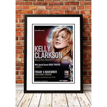 Kelly Clarkson ‘Breakaway Tour’ Perth, Australia Concert Poster 2005 - Framed A4