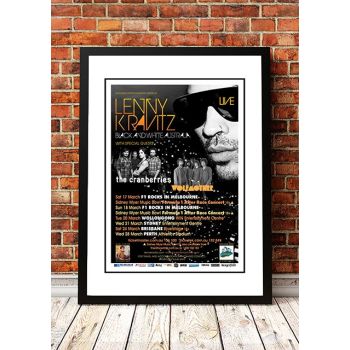 Lenny Kravitz ‘Black and White' Australian Tour Poster 2012 - Framed A2