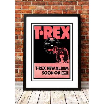 T Rex / Marc Bolan ‘Slider’ In Store Promotional Poster 1972 - Framed A6