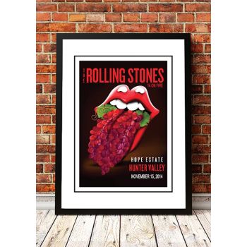 The Rolling Stones 'Hunter Valley'  Australia Concert Poster 2014 - Framed A3
