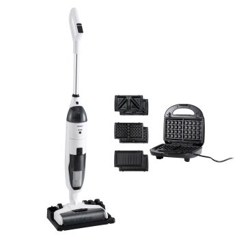 Devanti Cordless Wet Dry Vacuum Mop plus 3-in-1 Sandwich Waffle Maker