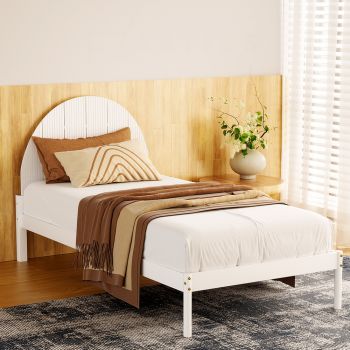 Artiss Bed Frame Single Size Wooden White DALY