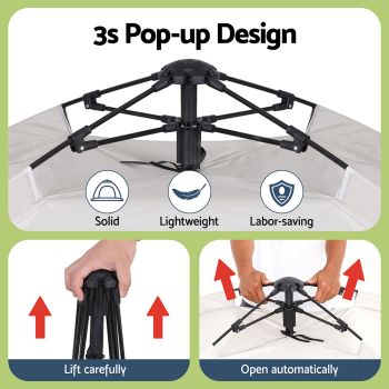 Weisshorn Camping Tent Instant Tent Pop up 2 Person Outdoor Hiking Tents Hiking Beige