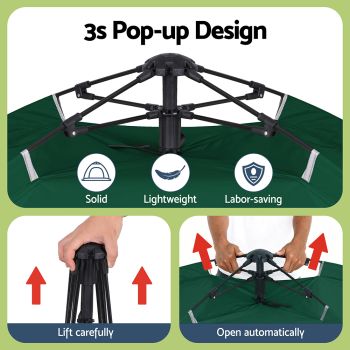 Weisshorn Camping Tent Instant Tent Pop up 2 Person Outdoor Hiking Tents Hiking Green