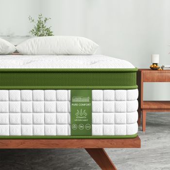 BedStory 34cm King Latex Hybrid Mattress Medium Firm - 5 Zone Pocket Spring Bed for Pressure Relief Motion Isolation