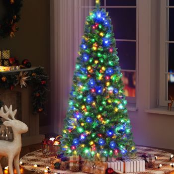 Jingle Jollys 1.8M Pre-lit Christmas Tree 8 Mode Multi Colour 200 LED Light Xmas