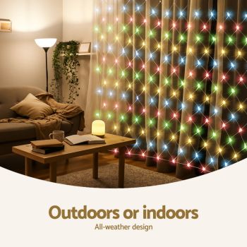 Jingle Jollys Christmas Lights 5Mx3M Net String Light 600 LED Colourful Beads