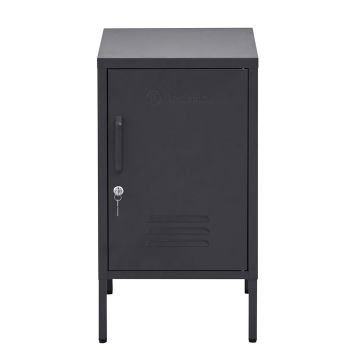 ArtissIn Bedside Table Metal Cabinet - MINI Black