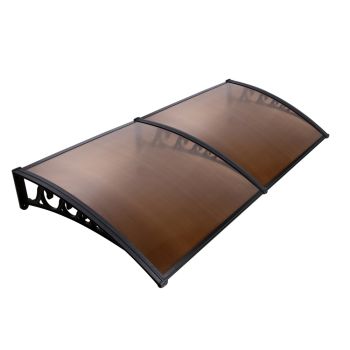 Instahut Window Door Awning 1mx2m Brown Hollow Sheet Plastic Frame