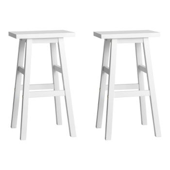 Artiss Bar Stools Kitchen Counter Stools Wooden Chairs White x2