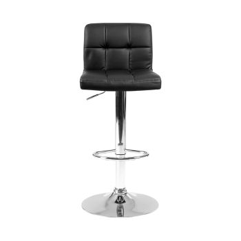 Artiss 2x Bar Stools Leather Gas Lift Black