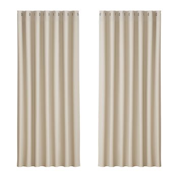 Artiss 2X Blockout Curtains Eyelet 240x230cm Beige