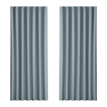 Artiss 2X Blockout Curtains Eyelet 240x230cm Grey