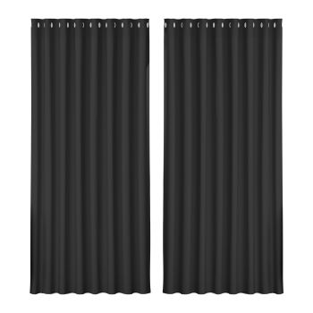 Artiss 2X Blockout Curtains Eyelet 300x230cm Black