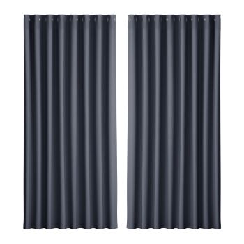 Artiss 2X Blockout Curtains Eyelet 300x230cm Charcoal