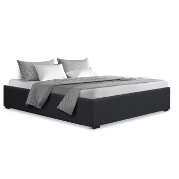 Artiss Bed Frame Queen Size Gas Lift Base Charcoal TOKI