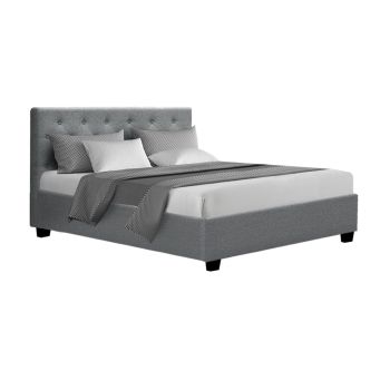 Artiss Bed Frame Double Size Gas Lift Grey VILA