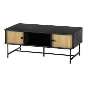 Artiss Coffee Table Sliding Drawer Door Black Boris