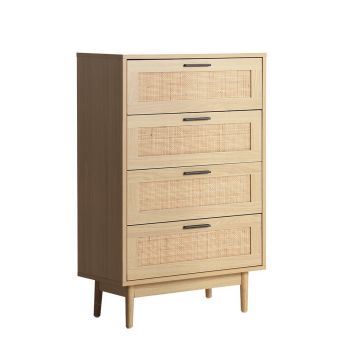 Artiss 4 Chest of Drawers - BRIONY Oak