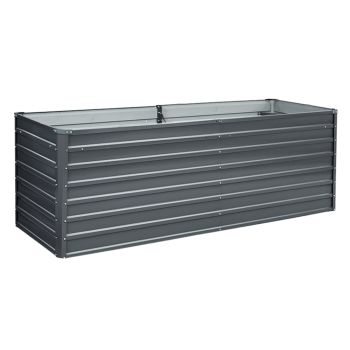 Greenfingers Garden Bed 240x80x77cm Planter Box Raised Container Galvanised Herb