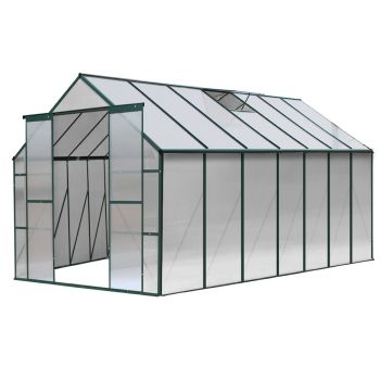 Greenfingers Greenhouse 4.43x2.44x2.15M Aluminium Polycarbonate Green House Garden Shed