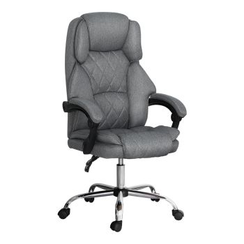 Artiss Executive Office Chair Fabric Recliner Grey