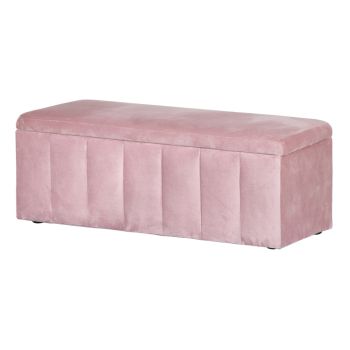 Artiss Storage Ottoman Blanket Box 103cm Velvet Pink