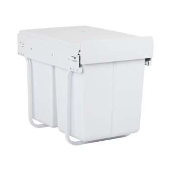 Cefito Pull Out Bin Kitchen Double Basket 2X20L White