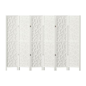 Artiss 6 Panel Room Divider Screen 244x170cm Clover White