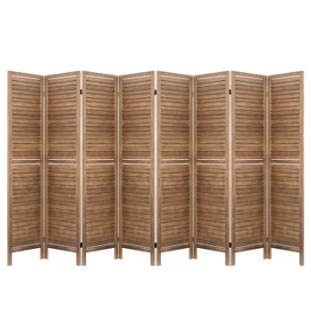 Artiss 8 Panel Room Divider Screen 326x170cm Louver Oak