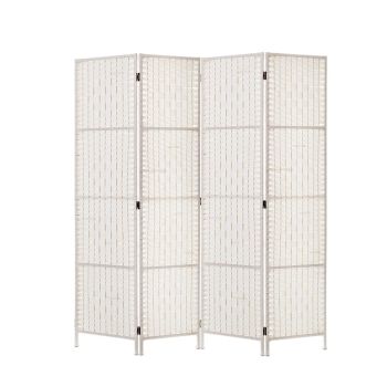 Artiss 4 Panel Room Divider Screen 163x170cm Woven White