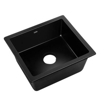 Cefito Stone Kitchen Sink 460X410MM Granite Under/Topmount Basin Bowl Laundry Black