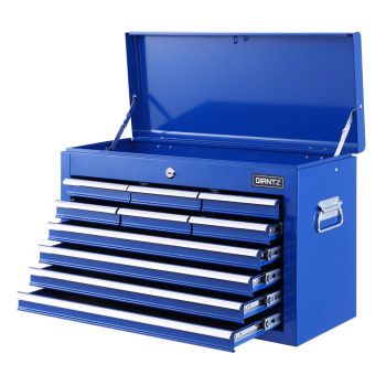 Giantz 10 Drawer Tool Box Cabinet Chest Toolbox Storage Garage Organiser Blue