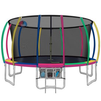 Everfit 16FT Trampoline for Kids w/ Ladder Enclosure Safety Net Rebounder Colors