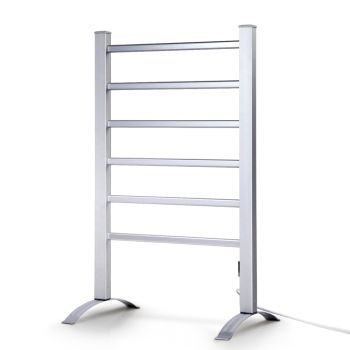 Devanti Electric Heated Towel Rail Rack 6 Bars with Timer Clothes Dry Warmer