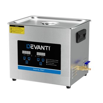 Devanti 10L Ultrasonic Cleaner Heater Cleaning Machine Timer Industrial 240W