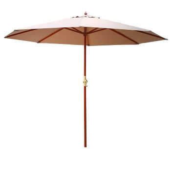 Instahut 3m Outdoor Umbrella Pole Umbrellas Beach Garden Sun Stand Patio Beige