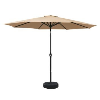 Instahut 3m Outdoor Umbrella w/Base Pole Tilt Beach Garden Patio Beige