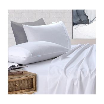 Elan Linen 100% Egyptian Cotton Vintage Washed 500TC White King Bed Sheets Set