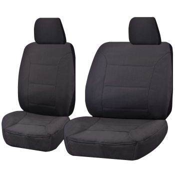 Seat Covers for TOYOTA LANDCRUISER 60.70.80 SERIES HZJ-HDJ-FZJ 1981 - 2010 TROOP CARRIER 4X4 SINGLE CAB CHASSIS FRONT BUCKET + _ BENCH CHARCOAL ALL TERRAIN