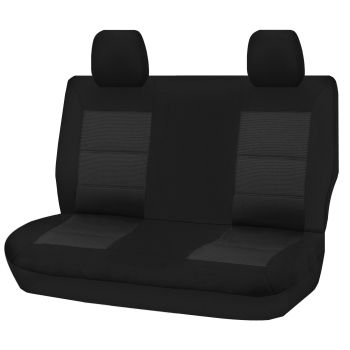 Seat Covers for TOYOTA LANDCRUISER 70 SERIES VDJ 05/2007 - ON DUAL CAB REAR BENCH BLACK PREMIUM