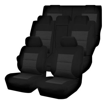 Seat Covers for MITSUBISHI OUTLANDER ZJ.ZK, ZL SERIES 11/2012 - 07/2021 4X4 SUV/WAGON 7 SEATERS FMR BLACK PREMIUM